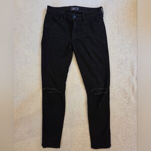 Women's Abercrombie & Fitch Harper Super Skinny Black Ripped Jeans 2 Short